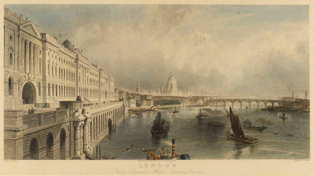Detail of London from Somerset House looking east by T. Allom