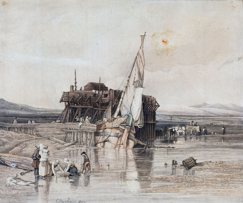 Detail of Fort Rouge, Calais by Clarkson Stanfield