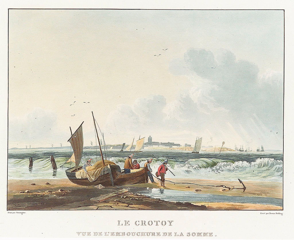 Detail of View of the estuary of the Somme at the Le Crotoy by Richard Parkes Bonington