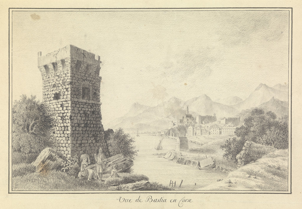 Detail of View of Bastia, Corsica, circa 1794-1796 by unknown