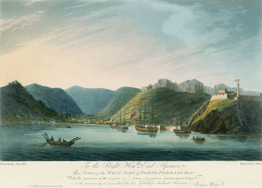 Detail of View of the west side of Porto Ferrajo Bay by James Weir