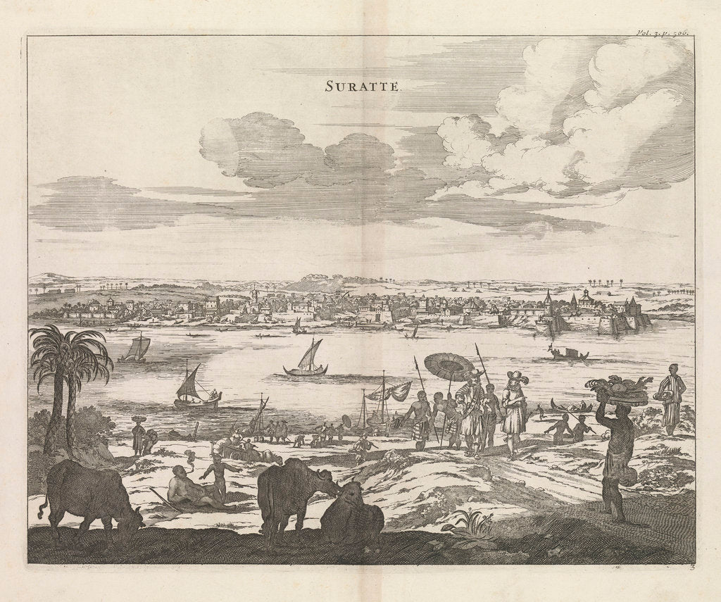 Detail of View of Surat, circa 1660 by unknown