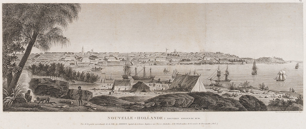 Detail of View of Sydney and the Paramatta river by LeSueur