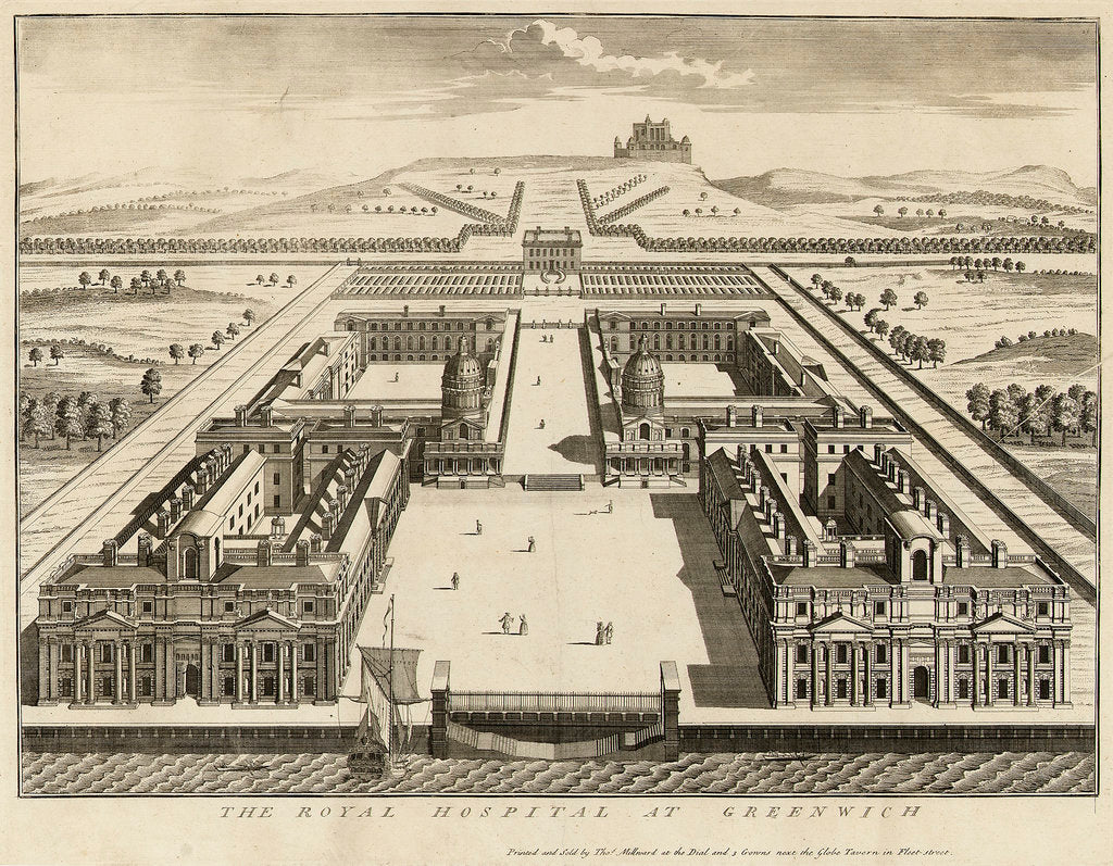 Detail of The Royal Hospital at Greenwich by Thomas Millward