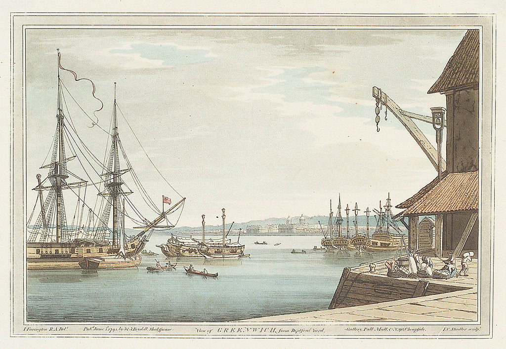 Detail of View of Greenwich from Deptford Yard by Joseph Farington