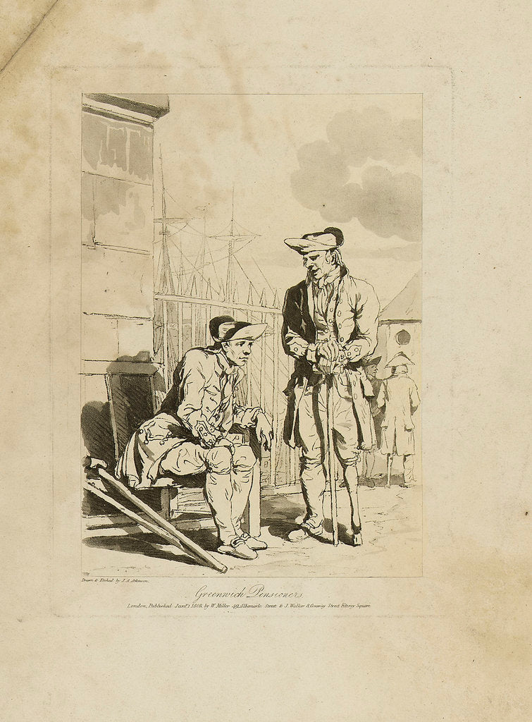 Detail of Greenwich Pensioners by John Augustus Atkinson