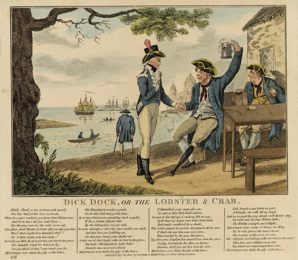 Detail of Dick Dock, or the Lobster & Crab  (Greenwich Pensioner) by Isaac Cruikshank