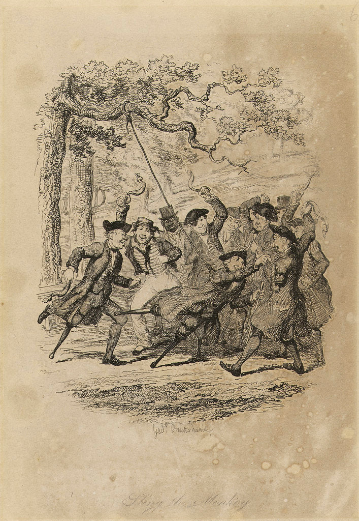Detail of Sling the monkey by George Cruikshank