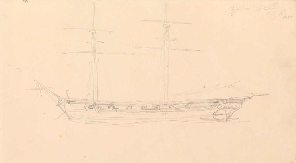 Detail of 'Zephyr' Spithead July, 1815 by John Christian Schetky