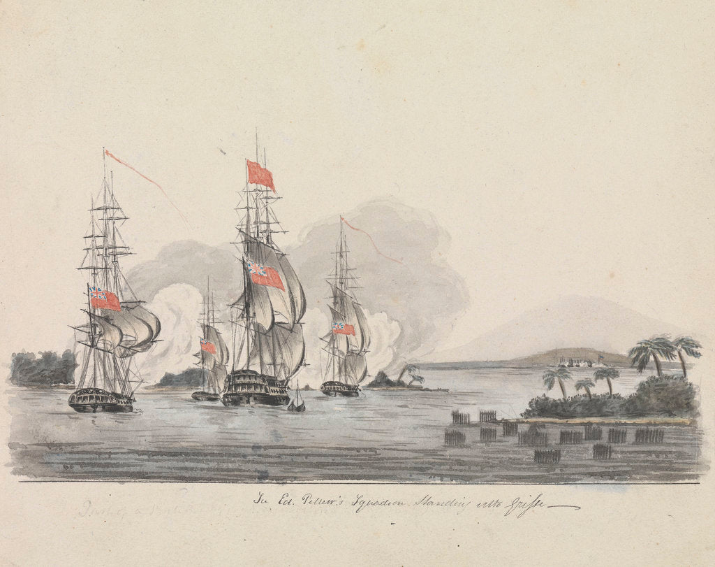 Detail of Sir Edward Pellew's squadron standing into Grisse by unknown