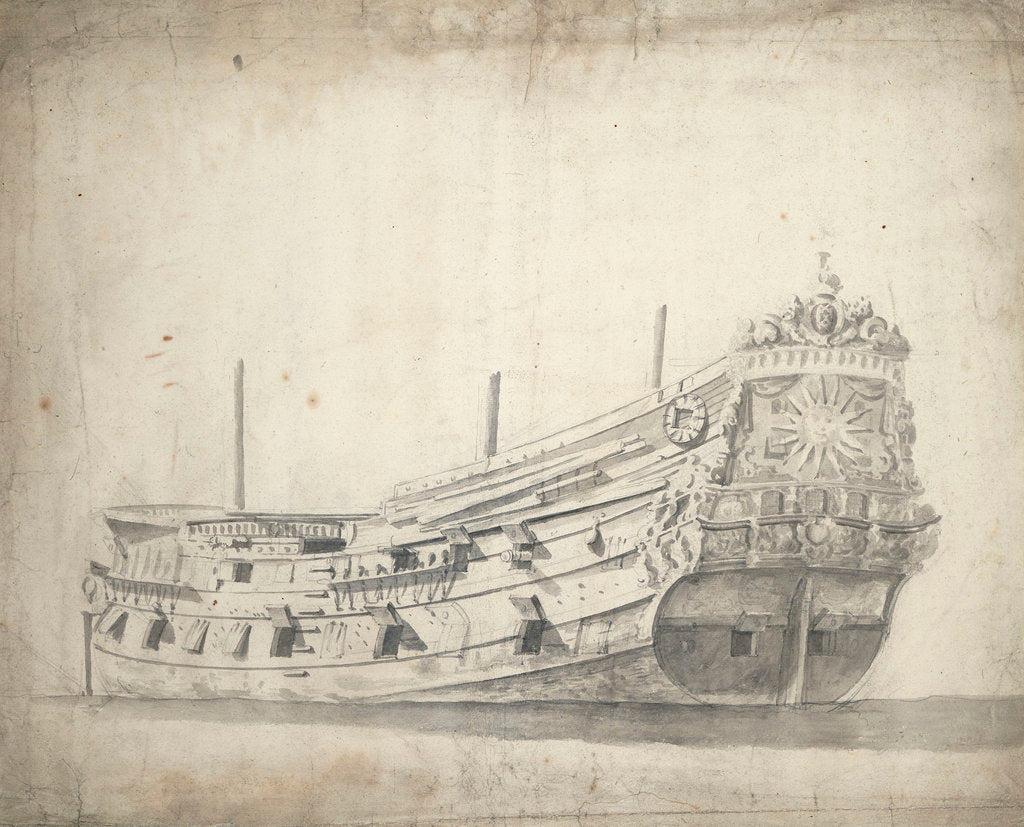 Detail of Portrait of the 'Zon' by Willem van de Velde the Elder