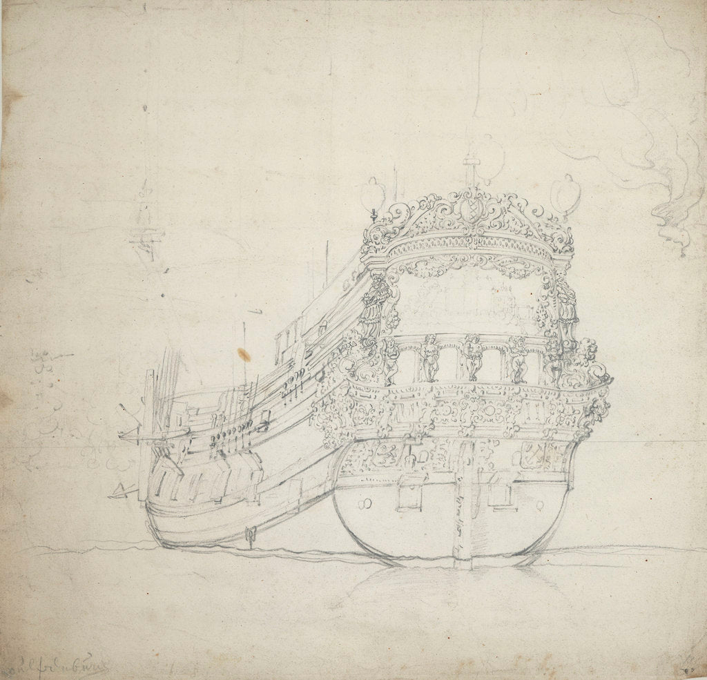 Detail of Portrait of the 'Wulpenburg' by Willem van de Velde the Elder