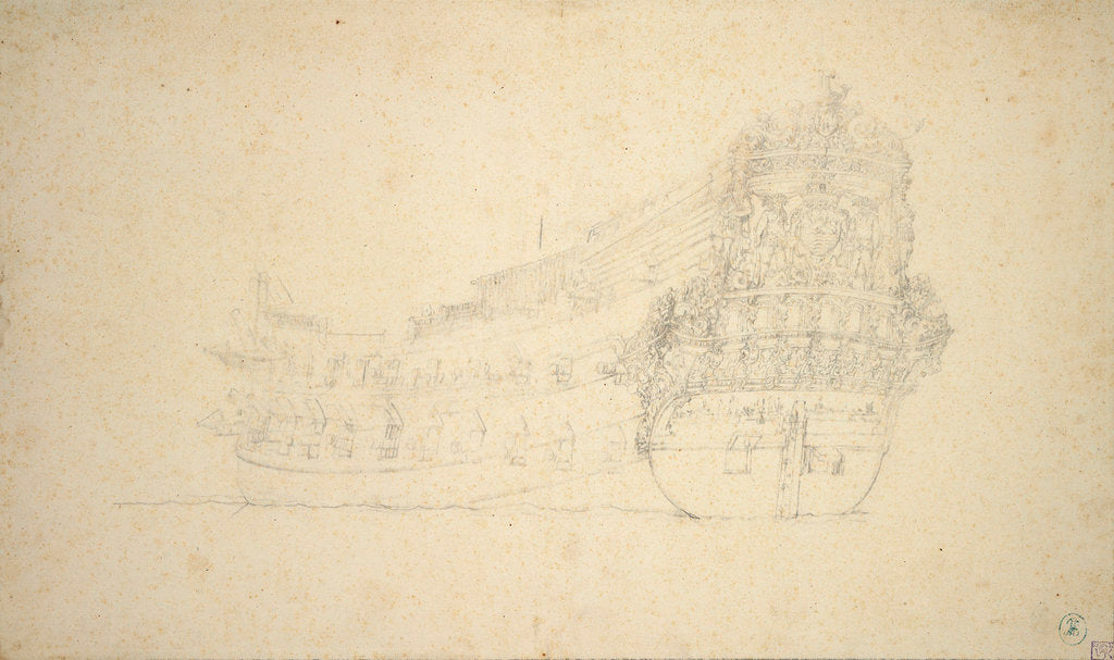 Detail of Portrait of the 'Vlissingen'? by Willem van de Velde the Elder