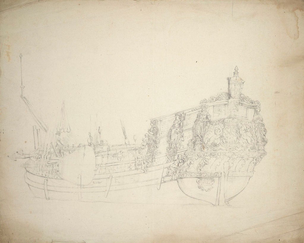 Detail of Portrait of a states yacht by Willem van de Velde the Elder