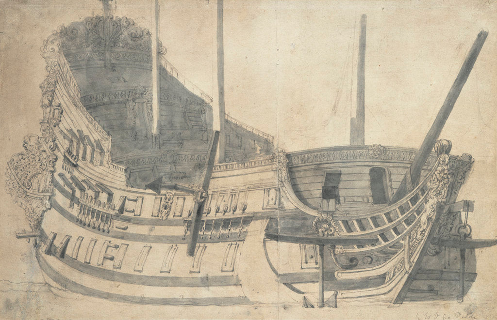 Detail of Portrait of 'Jaarsveld' by Willem van de Velde the Elder