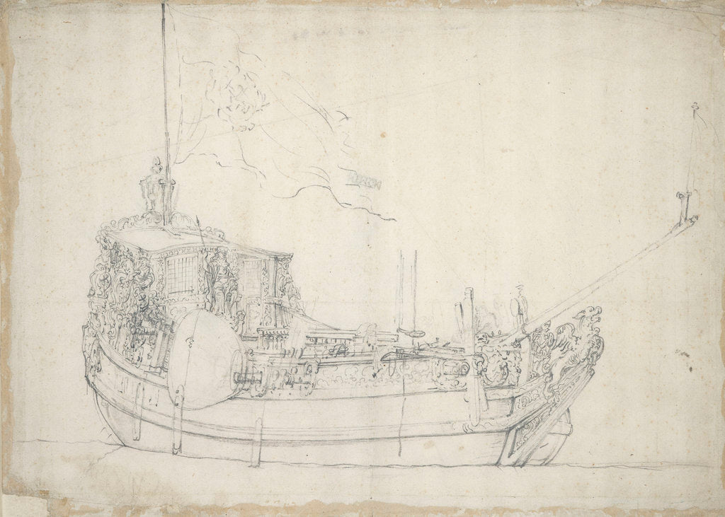 Detail of Portrait of a states yacht by Willem van de Velde the Elder