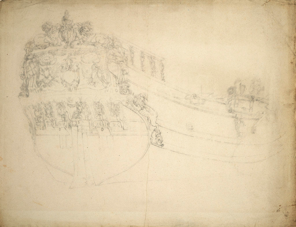 Detail of Portrait of a states yacht by Willem van de Velde the Elder