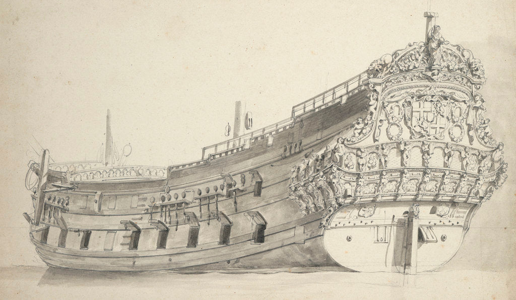 Detail of The 'Provincie van Utrecht' by Willem Van de Velde the Younger