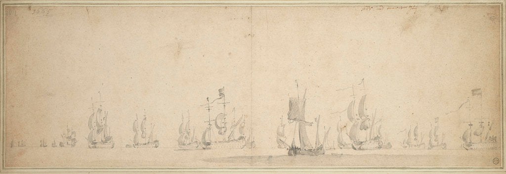 Detail of The Dutch fleet before the Battle of Lowestoft, May-June 1665 by Willem van de Velde the Elder