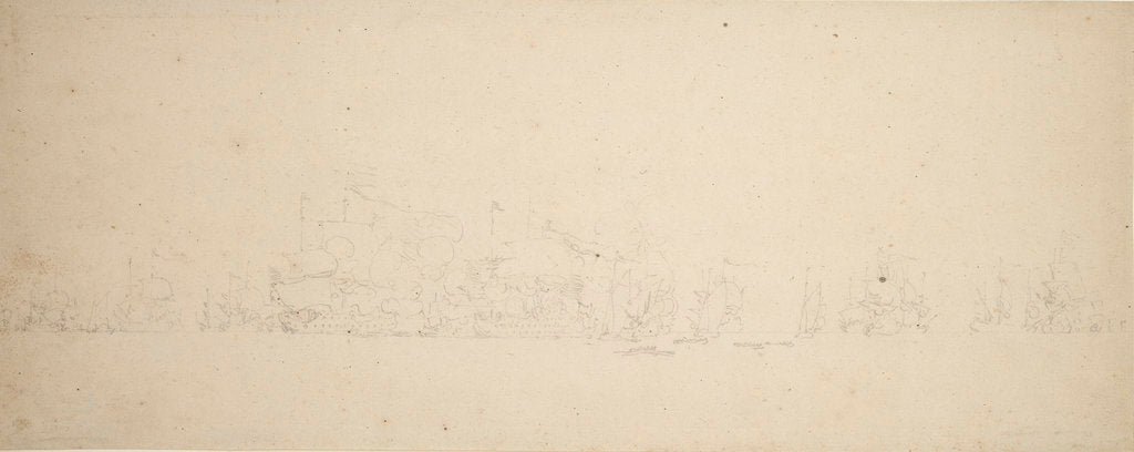 Detail of The Dutch fleet lying-to: a council-of-war by Willem van de Velde the Elder