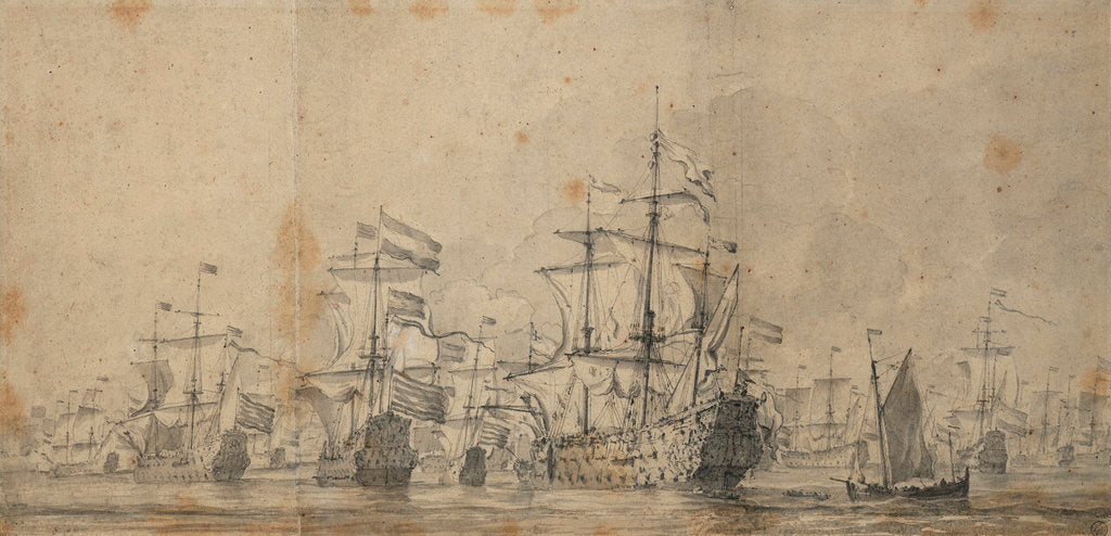 Detail of The surrender of the 'Royal Prince', 3-13 June 1666 by Willem Van de Velde the Younger