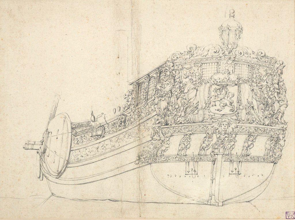 Detail of Portrait of a States yacht by Willem van de Velde the Elder