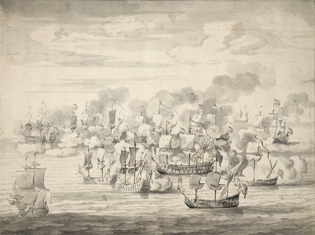 Detail of The 'Mary Rose' action, 8-18 December 1669 by Willem Van de Velde the Younger