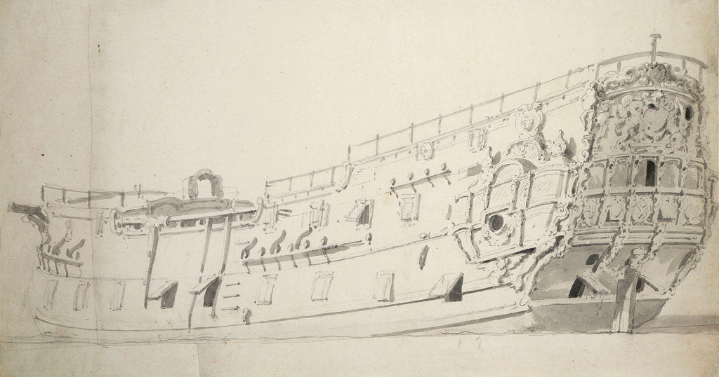 Detail of Portrait of the 'Dartmouth' by Willem Van de Velde the Younger