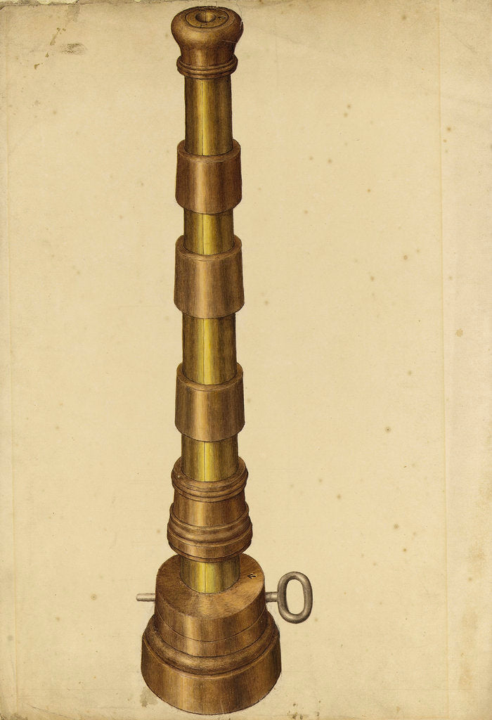 Detail of Woolwich Arsenal circa 1750. Mould for making powder pellets by unknown