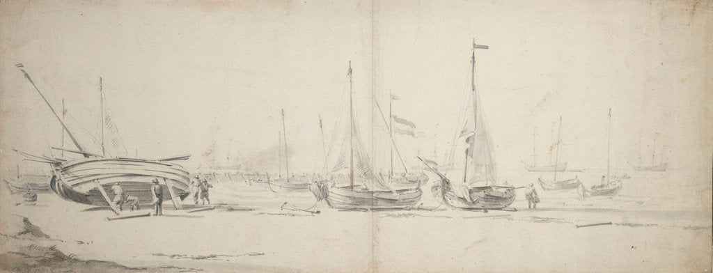 Detail of Pinks and weyshuits hauled ashore by Willem Van de Velde the Younger