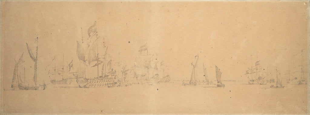 Detail of The Dutch fleet in light airs by Willem van de Velde the Elder