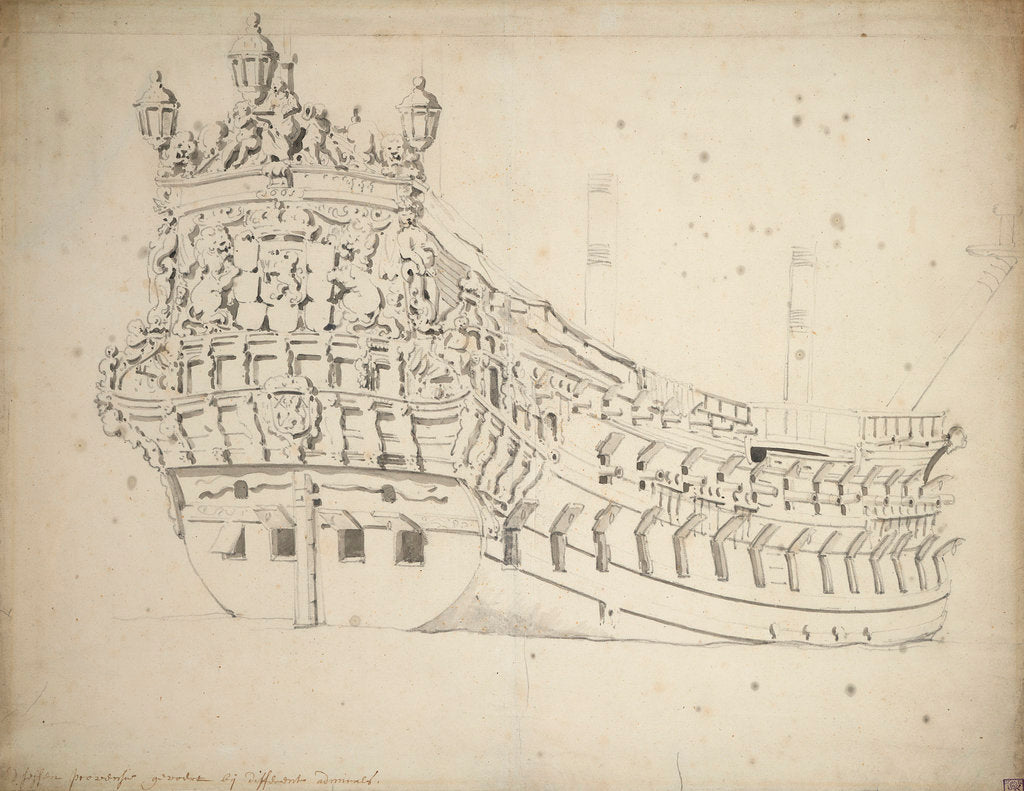Detail of Portrait of the 'Zeven Provincien' by Willem Van de Velde the Younger