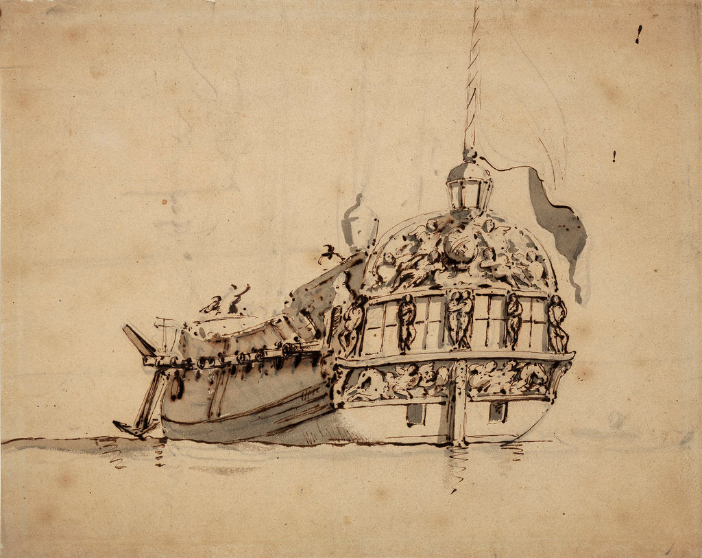 Detail of Portrait of the 'Seahorse' by Willem Van de Velde the Younger