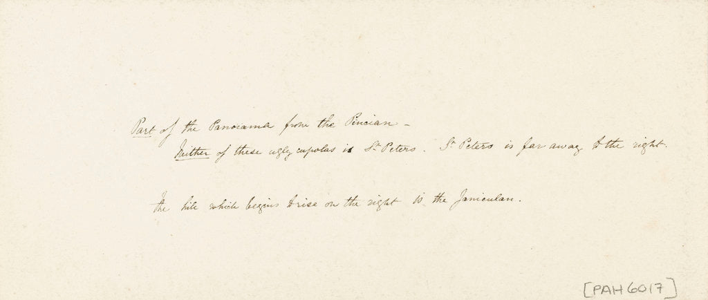 Detail of View of churches in Rome- reverse by Matilda Rose Herschel