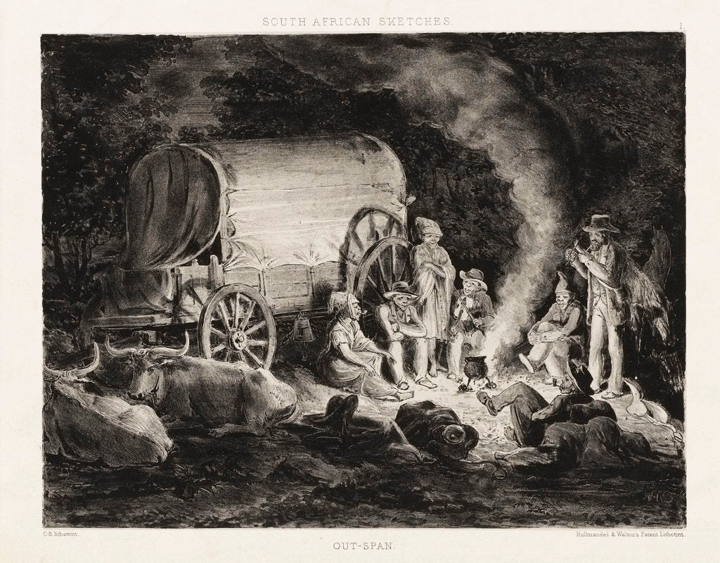 Detail of South African Sketches. Plate I. Out-Span by Charles Davidson Bell