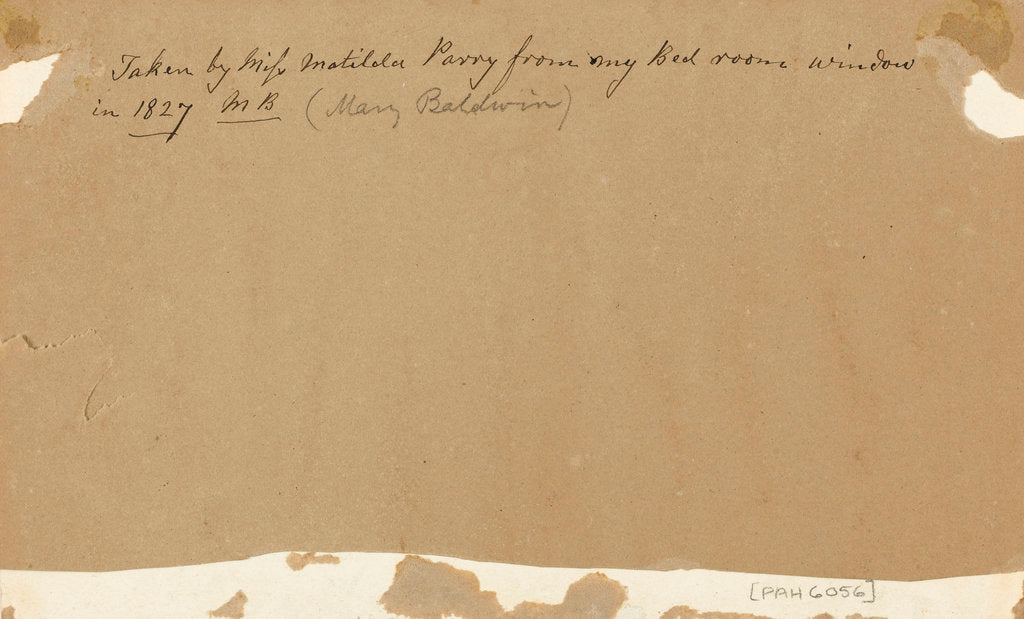 Detail of View of Windsor Castle from Slough house; reverse by Sarah Matilda Parry