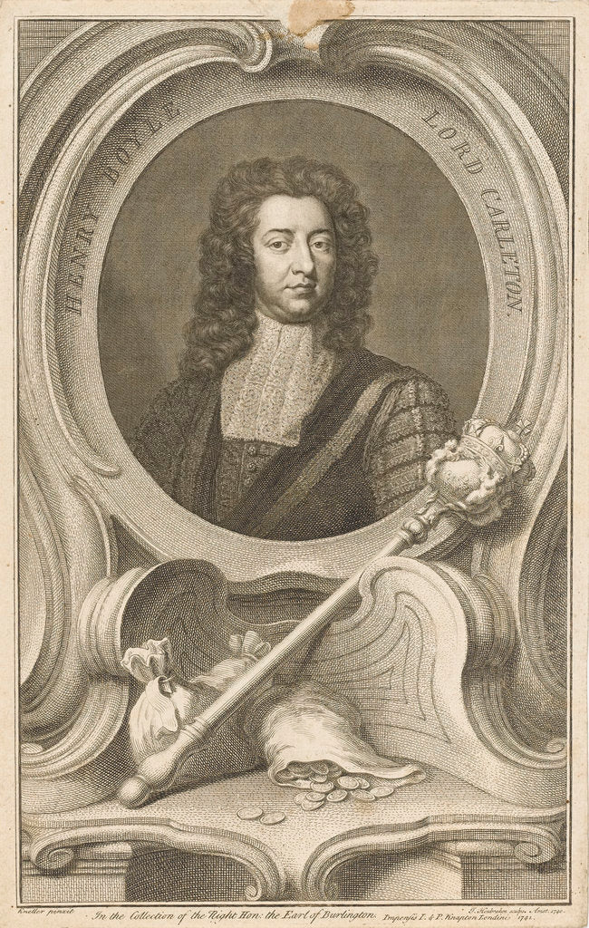 Detail of Henry Boyle. Lord Carleton by Godfrey Kneller