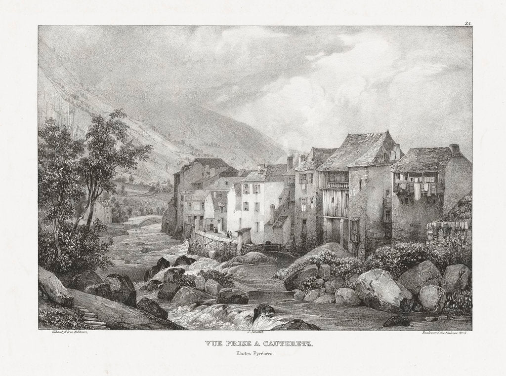 Detail of 'Vue prise a Cauteretz. Hautes Pyr by J. Jacottet