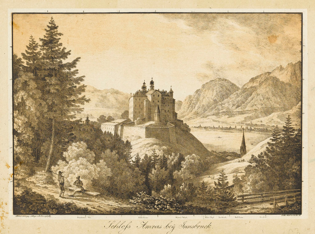 Detail of Schloss Amras bey Innsbruck by Franz Schweighoter