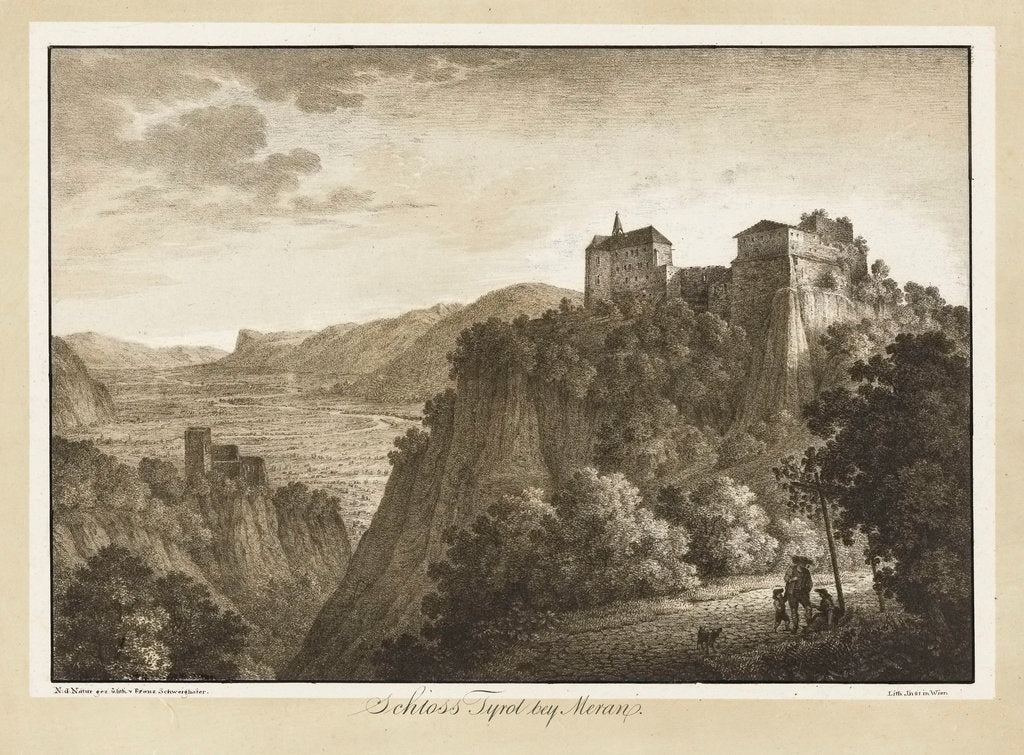 Detail of Schloss Tyrol bey Meran by Franz Schweighoter
