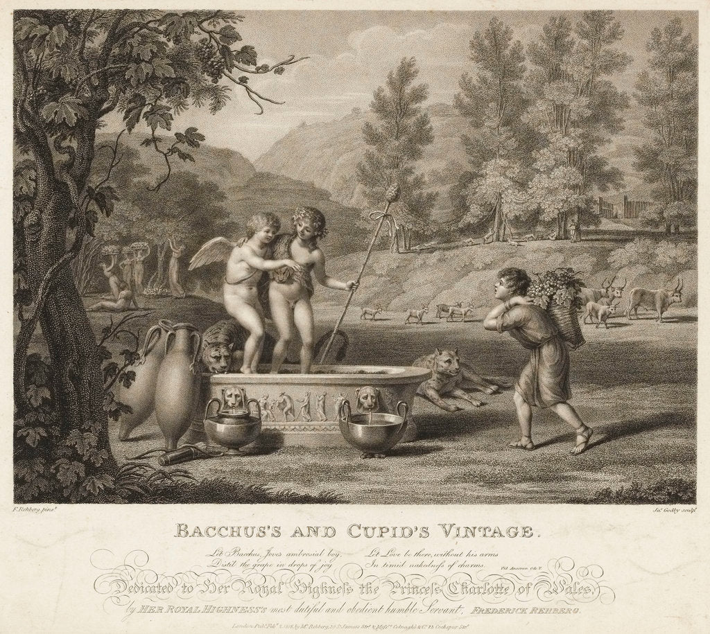 Detail of Bacchus's and Cupid's Vintage by Friedrich Rehberg