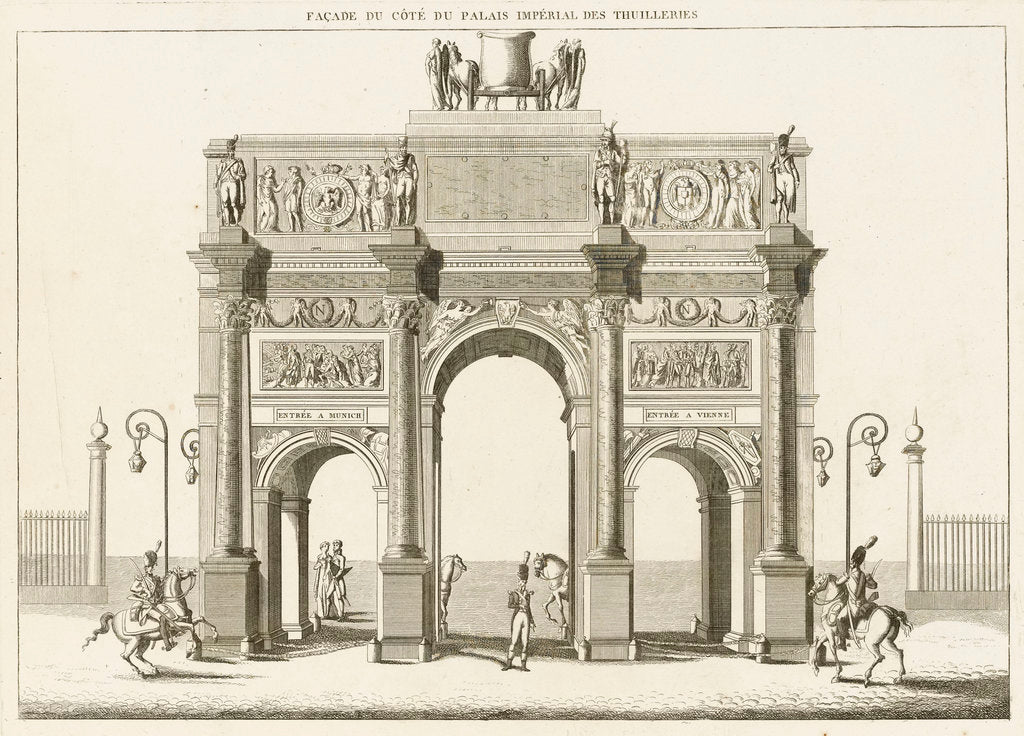 Detail of View of the Arc de Triomphe du Carrousel, Paris by Charles Percier