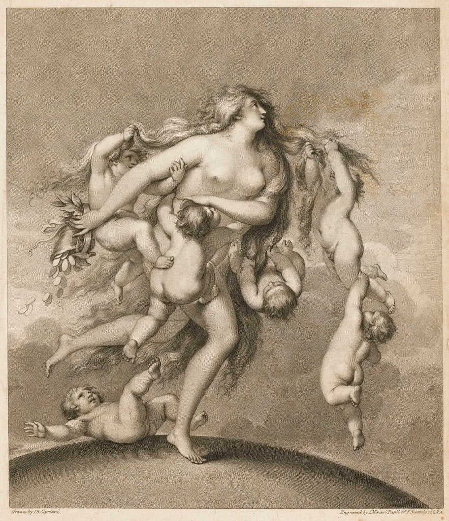 Detail of Allegory of fortune? by Giovanni Battista Cipriani