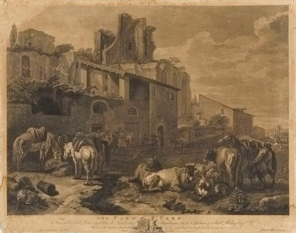 Detail of The farm yard by Peter de Laer