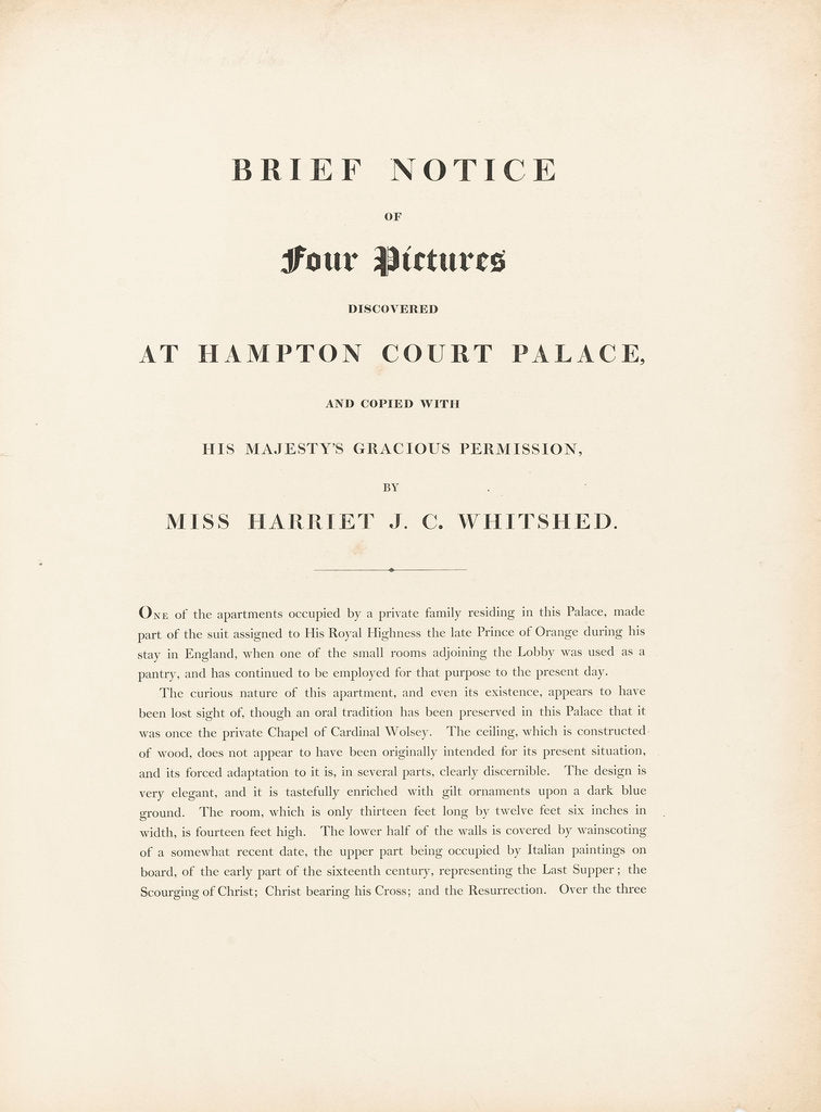 Detail of The Last Supper- brief notice by Peltro William Tomkins