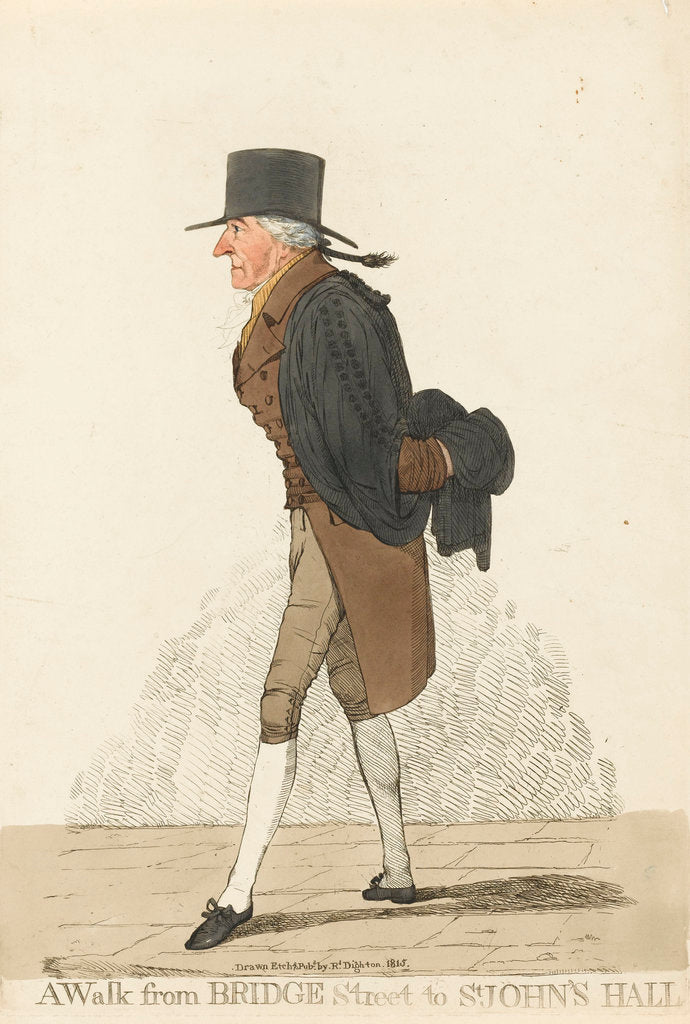Detail of A Walk from Bridge Street to St John's Hall by Richard Dighton