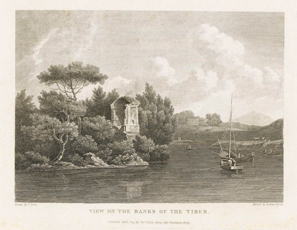 Detail of View on the Banks of the Tiber by J. Smith