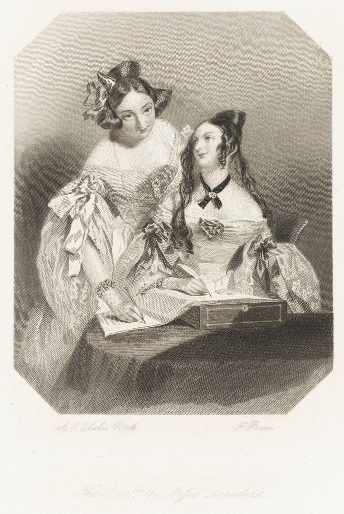 Detail of The Honble the Misses Beauclerk by Alfred Edward Chalon