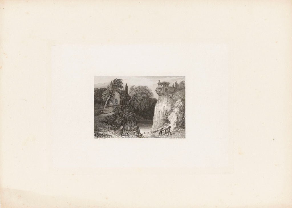 Detail of Riverside scene by Francis Herve