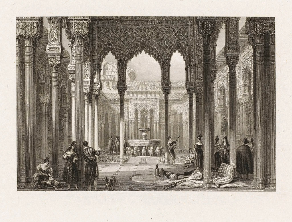 Detail of Court of Lions, Alhambra by unknown